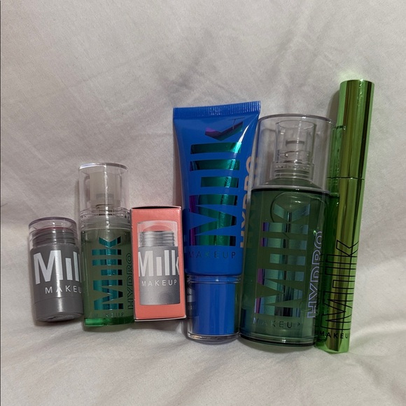 Milk Makeup Collection with Green and Blue Packaging